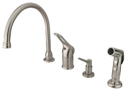 Kingston Brass Single-Handle Widespread Kitchen Faucet Combo, Brushed Nickel