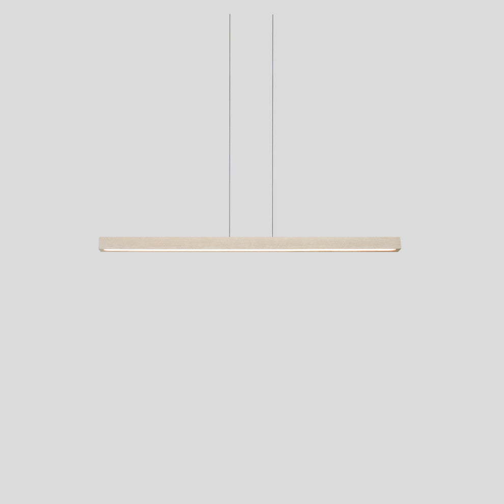 Una LED 66" Linear Pendant White Washed Oak, Downlight Only, 4000K, Dimmable