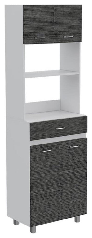 TUHOME Caribe Microwave Cabinet Engineered Wood Pantries in  Multi-color