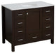 Horizon 42" Bathroom Vanity, Chocolate, Engineered Carrara