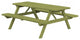 Pine Picnic Table with Attached Benches, Linden Leaf Stain, 8 Foot