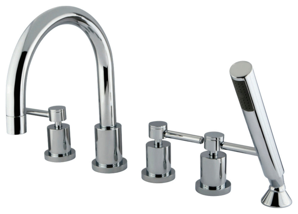 Kingston Brass 5-Piece Roman Tub Faucet, Polished Chrome