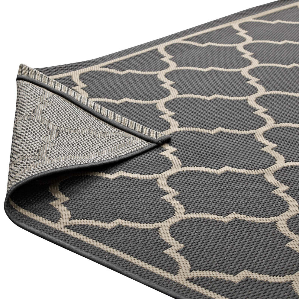 Area Rug Floor Carpet, Indoor Outdoor, Moroccan, Rectangular, 4x6, Gray Beige