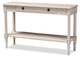 Ariella Country Cottage Farmhouse Whitewashed 1-Drawer Console Table