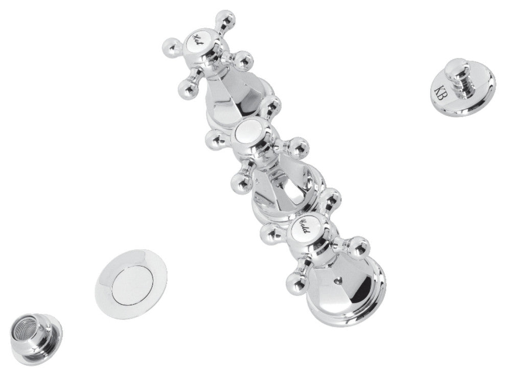 Kingston Brass KB4321BX Bidet Faucet With Brass Pop-Up, Polished Chrome