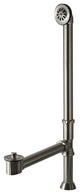 Water Creation Lift And Turn Exposed Finish Tub Drain For Claw Foot Tub, Brushed