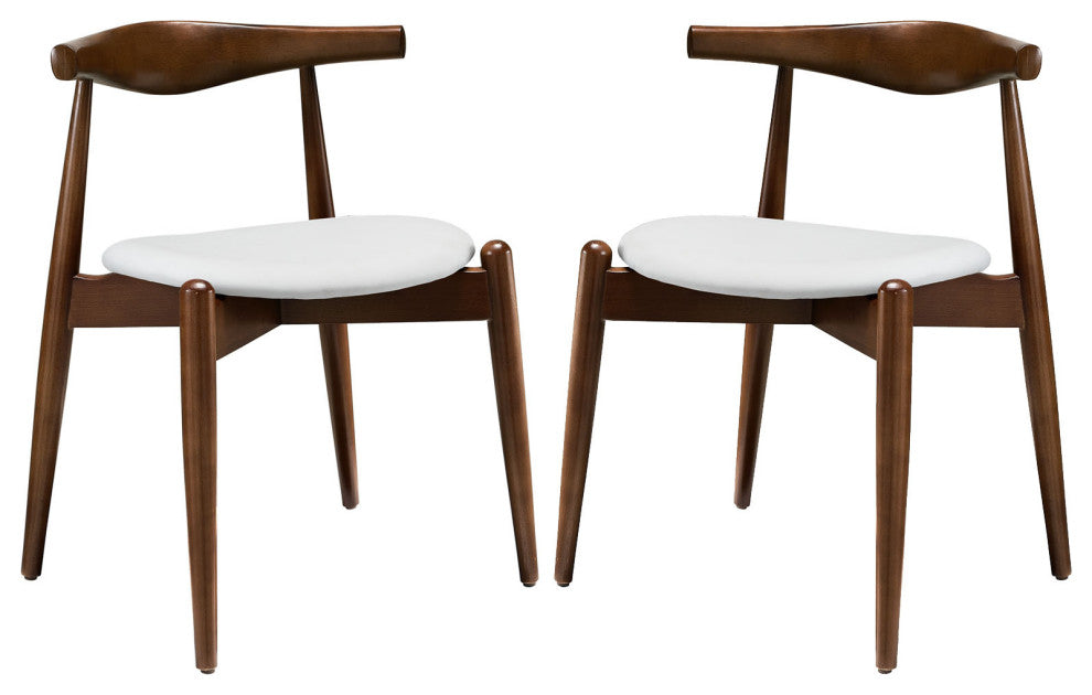Dark Walnut White Stalwart Dining Side Chairs Set of 2