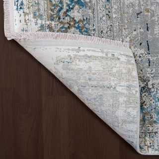 Ruby Gray and Blue Area Rug, 7.10'x10.10'