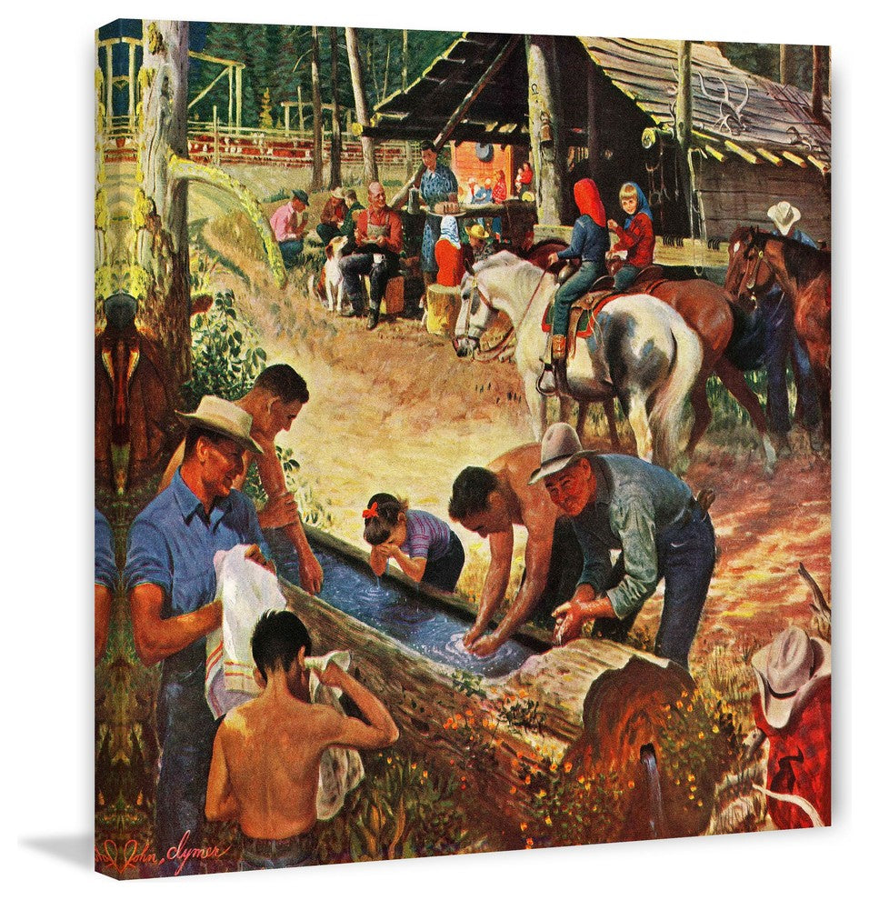 "Dude Ranch Meal" Painting Print on Canvas by John Clymer