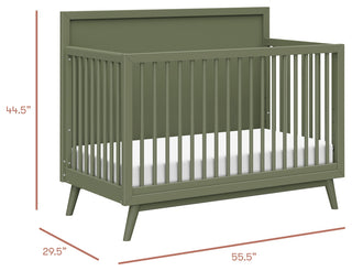 Palma 4-in-1 Convertible Crib With Toddler Bed Conversion Kit, Olive