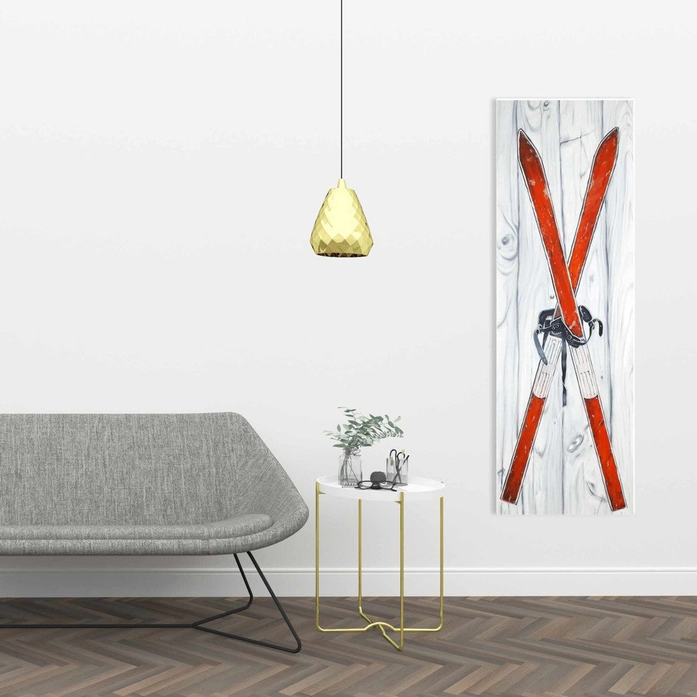 Vintage Red Ski Print on Wrapped Canvas
