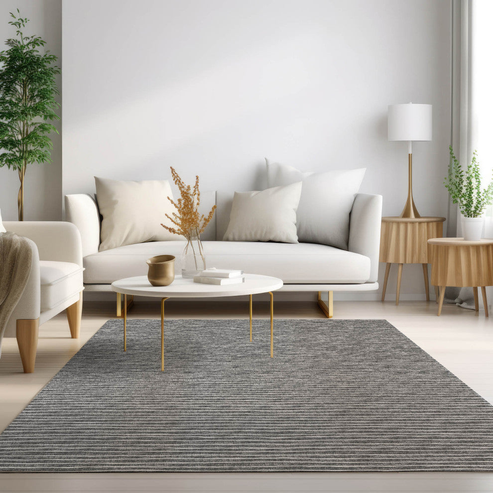 Indoor/Outdoor Laidley LA1 Grey Machine Washable 9' x 12' Rug