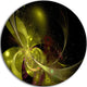 Symmetrical Soft Gold Fractal Flower, Modern Floral Round Wall Art, 11"