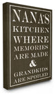 Nanas Kitchen and Spoiled Grandkids Dark  Stretched Canvas Wall Art, 30x40