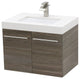 Windbay 24" Wall Mount Vanity, White Quartz Under Mount Top, Taupe Grey