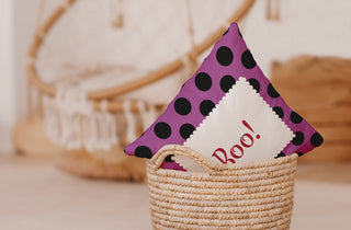 Halloween Boo Dots Accent Pillow With Removable Insert, Orchid, 16"x16"