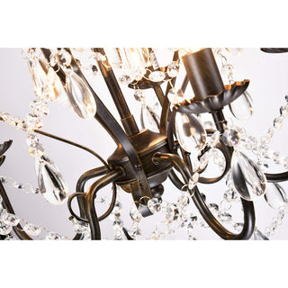 Athena 5-Light Iron and Crystal Candle Chandelier