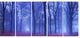 Two Paths in Foggy Blue Forest, Landscape Canvas Art Print, 60"x28", 5 Panels