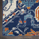 8' X 10' Blue And Ivory Floral Power Loom Area Rug