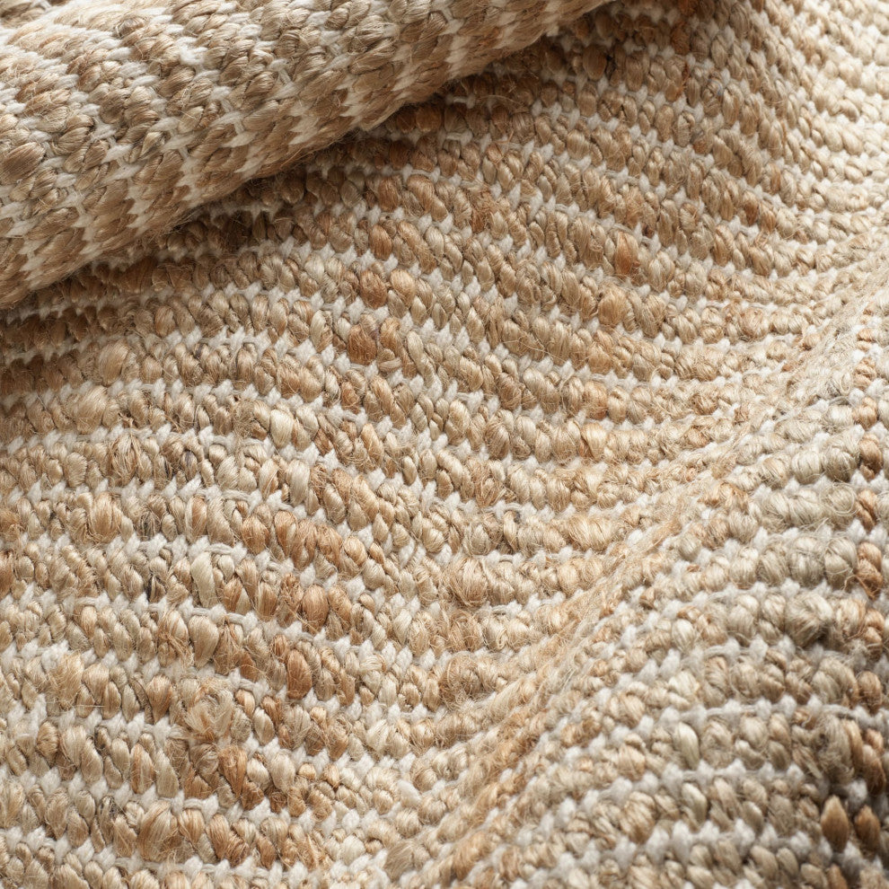 Dash & Albert Gridwork Ivory Handwoven Jute Rug, Ivory, 5' x 8'