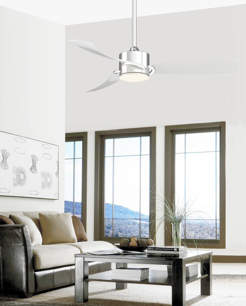 SculptAire 52" Ceiling Fan - Chrome with LED Light Kit