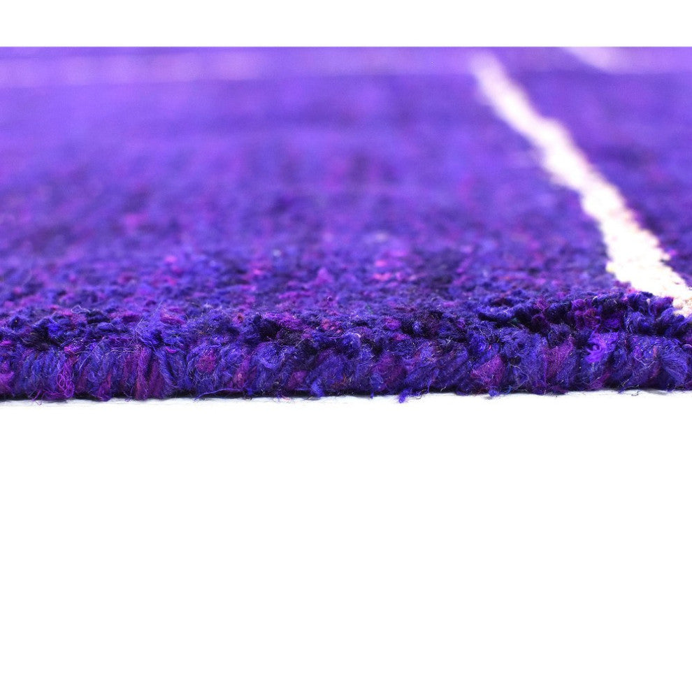 HAND KNOTTED LOOM SILK ECO-FRIENDLY RUGS-9'x12',Rectangle,Purple Beige,Geometric