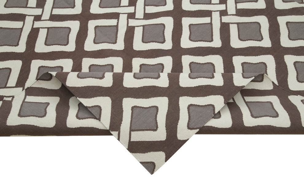 Rug N Carpet - Handmade Wool 8' 10'' x 11' 10'' Flatweave Dhurrie Kilim Rug