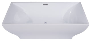 ALFI brand AB8840 67 Inch White Rectangular Acrylic Free Standing Bathtub