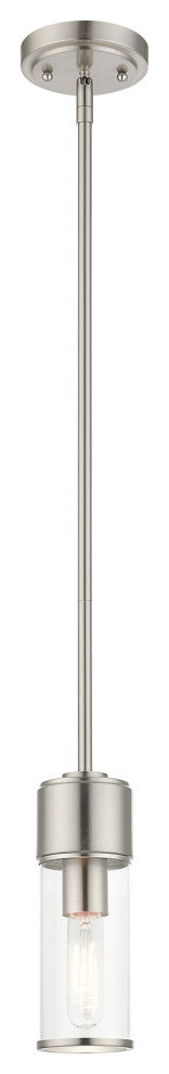 Quincy 1-Light Brushed Nickel Mini Pendant