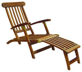 Nordic Style Teak Oiled Sun Lounger and Outdoor Seat