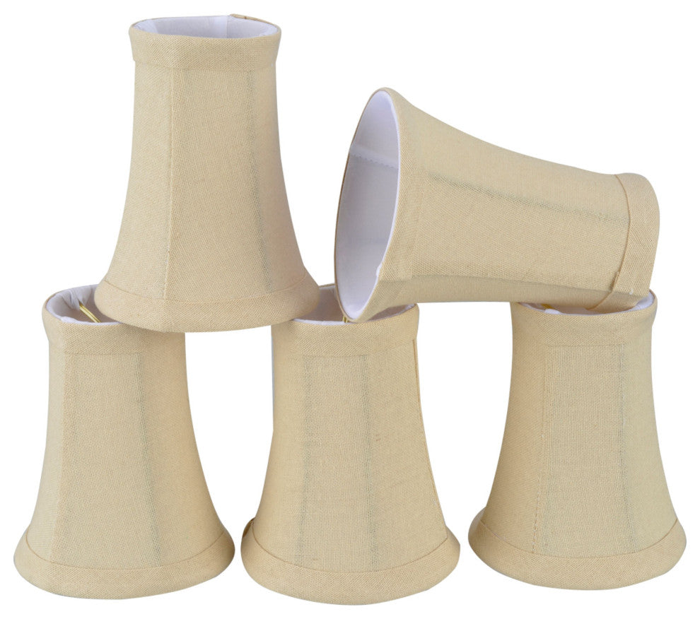 30012-5 Small Bell  Chandelier Clip On Lamp Shade Butter Creme 2 1/2"x4"x5"