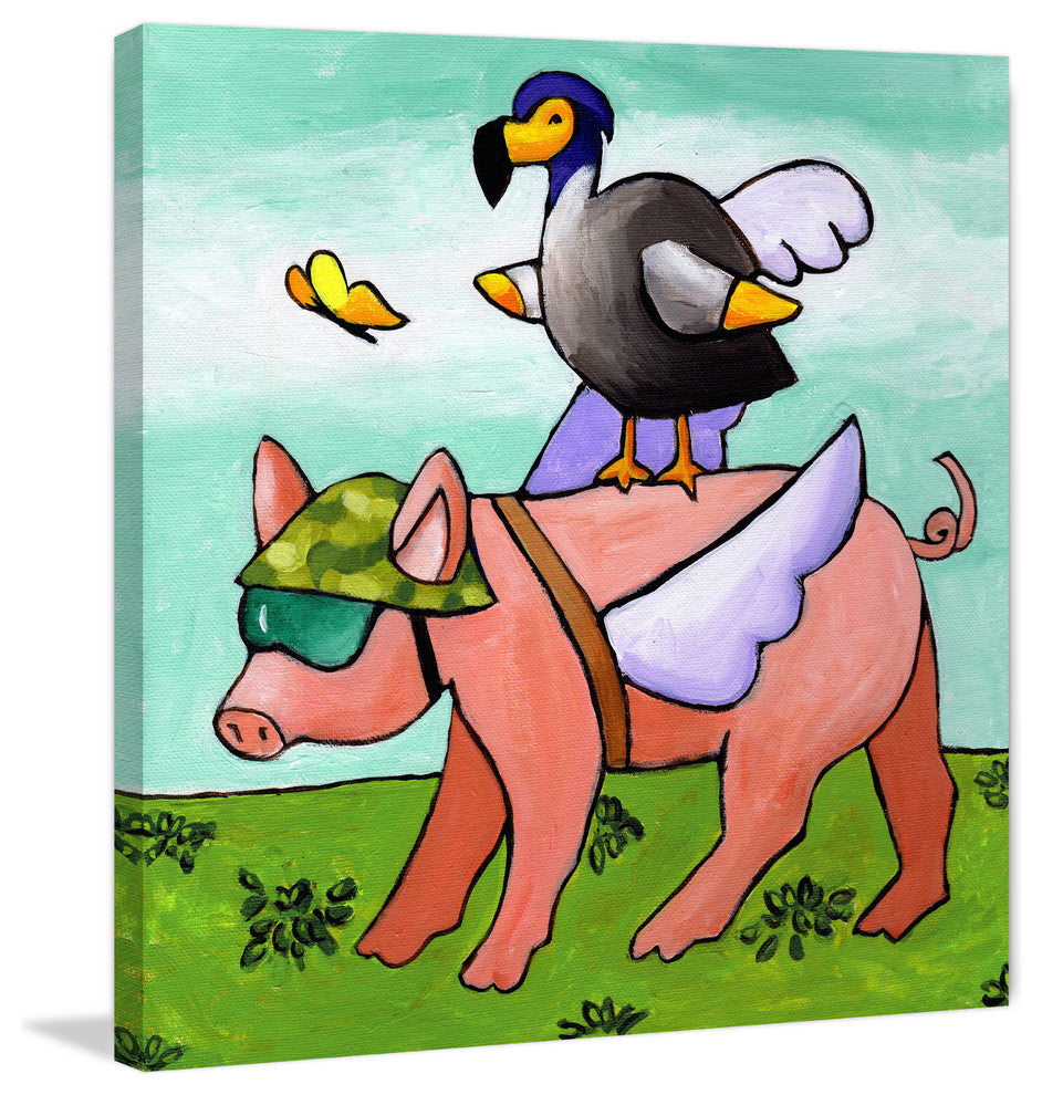 Marmont Hill, "Uh Oh No Go Dodo" by Janet Nelson Print on Wrapped Canvas, 48x48