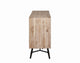 Six Drawer Wooden Dresser with Metal Angled Legs, Brown and Black