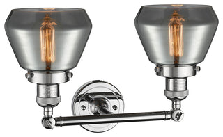 Fulton 2-Light Bath Fixture, Smoked Glass, Polished Chrome