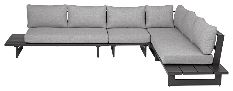 Maldives Grey Water Resistant Fabric Outdoor Patio Modular Sectional