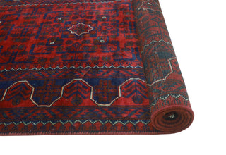 Khamyab Musayyab Red/Navy Runner, 2'9x12'7