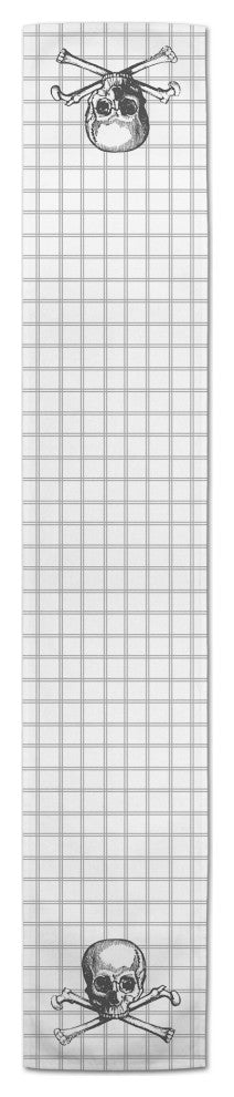 Skull Windowpane Check 16x72 Cotton Twill Runner