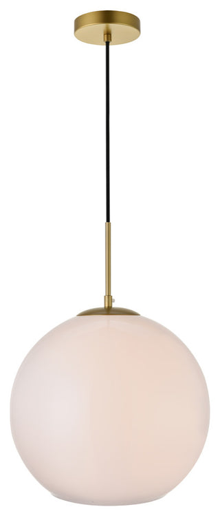 Baxter 1 Light Pendant in Brass And Frosted White
