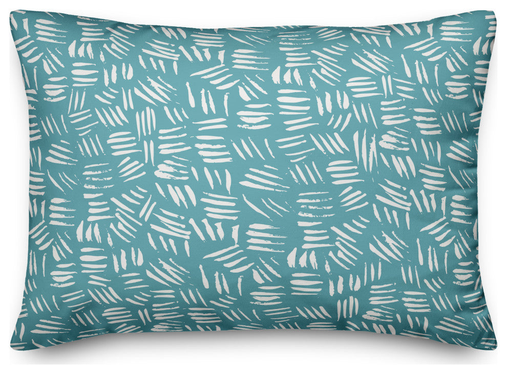 Coastal Teal Dashes 14x20 Spun Poly Pillow