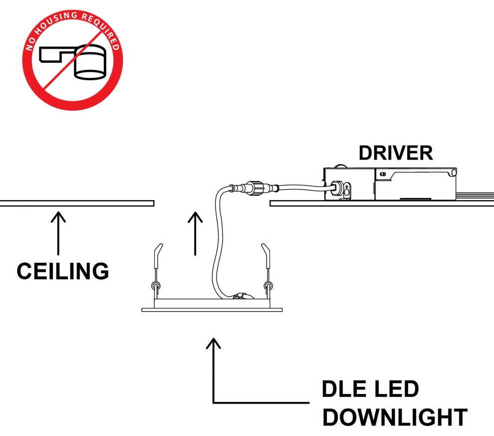 DLE6 Series 6" Round Downlight, Nickel, 5000k