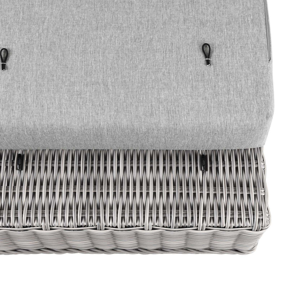 Lounge Chair Ottoman, Rattan, Wicker, Gray, Modern, Outdoor Patio Bistro