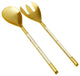 Classic Touch  Gold Stainless Steel Salad Servers With White Handle, Set of 2