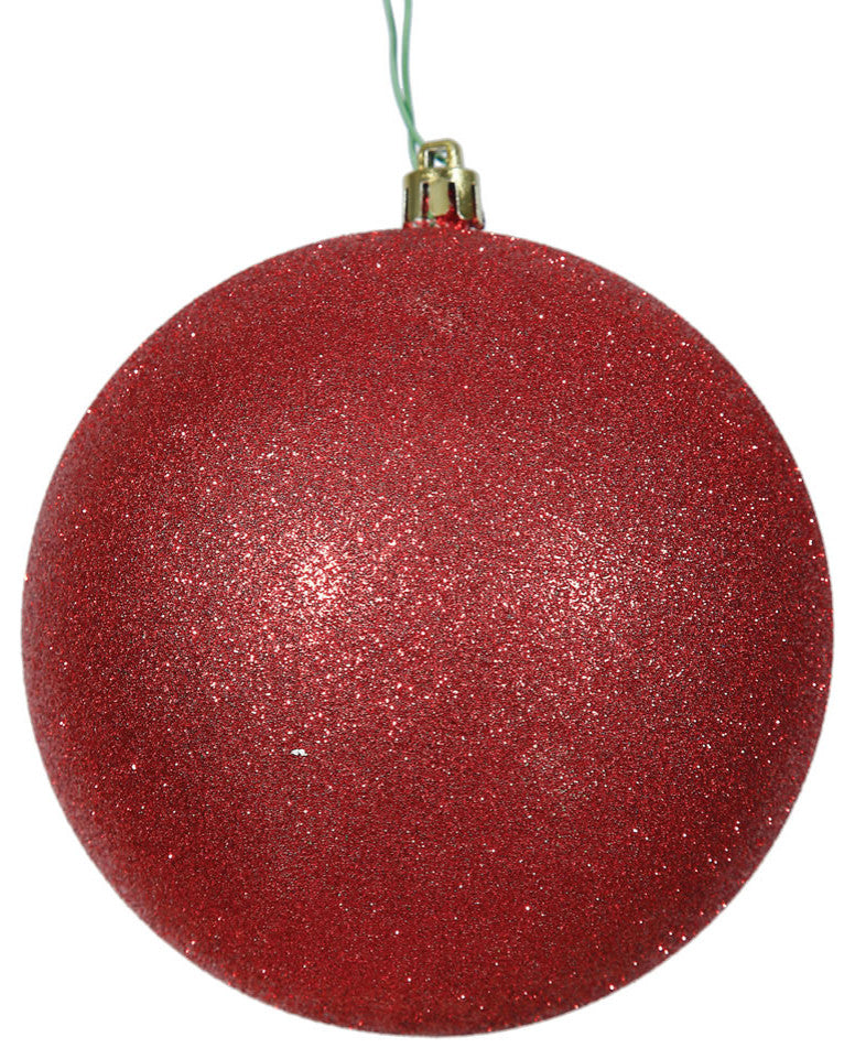 Vickerman N592003Dg 8" Red Glitter Ball Ornament