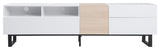 Gewnee TV Stand for 80'' TV with Double Storage Space, White