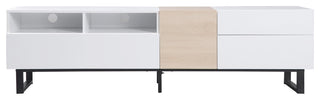 Gewnee TV Stand for 80'' TV with Double Storage Space, White