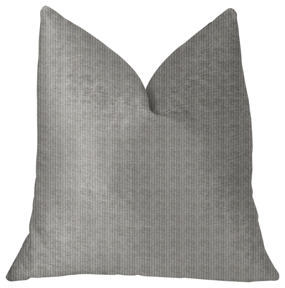 Fremont Gray and Silver Luxury Throw Pillow, 22"x22"