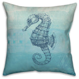 Abstract Seahorse 16x16 Throw Pillow