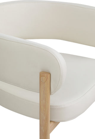 Gideon Black Faux Leather Dining Chair (Set of 2), Cream, Natural Finish