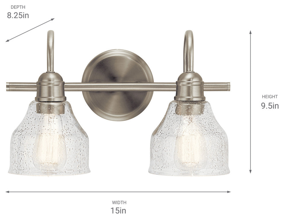 Avery Natural Brass Bath 2-Light