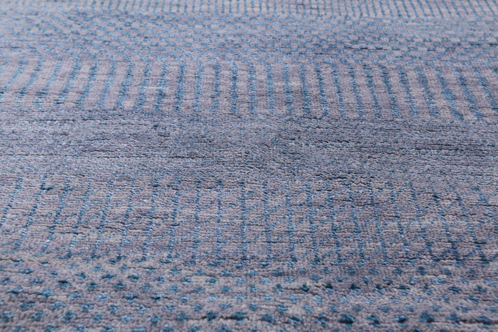 6' Round Savannah Grass Hand Knotted Wool and Silk Rug Q11468